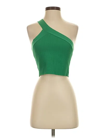 Pre-owned Glassons Sleeveless Top Green One Shoulder Neckline Tops