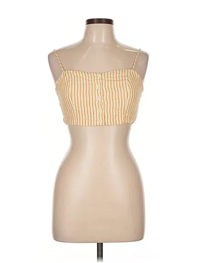 Pre-owned Glassons Sleeveless Top Yellow Strapless Neckline Tops