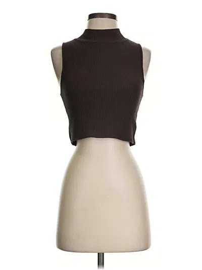 Pre-owned Glassons Sleeveless Turtleneck In Brown