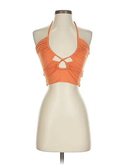 Pre-owned Glassons Tank Top Orange Halter Neckline Tops