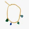 Glasstyk I/s Women's Blue / Green Fragments Blue And Green Sea Glass Anklet Gold