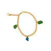 Glasstyk I/s Women's Blue / Green Fragments Blue And Green Sea Glass Bracelet Gold