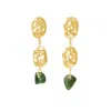 Glasstyk I/s Women's Cliff Earrings Green Sea Glass Gold