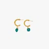 Glasstyk I/s Women's Fragments Signature Hoops Blue Sea Glass Gold