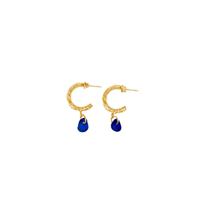 Glasstyk I/s Women's Fragments Signature Hoops Dark Blue Sea Glass
