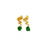 Glasstyk I/s Women's Freshwater Swirls Green Sea Glass Gold