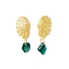 Glasstyk I/s Women's Sea Urchin Earrings Blue Sea Glass