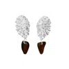 Glasstyk I/s Women's Sea Urchin Earrings Brown Sea Glass Steel