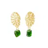 Glasstyk I/s Women's Sea Urchin Earrings Green Sea Glass