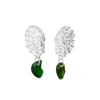 Glasstyk I/s Women's Sea Urchin Earrings Green Sea Glass Steel