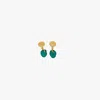 Glasstyk I/s Women's Shells Earrings Blue Sea Glass Gold