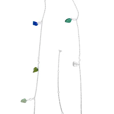 Glasstyk Women's Blue / Brown / Green Bølgeskær Body Chain In Blue/brown/green