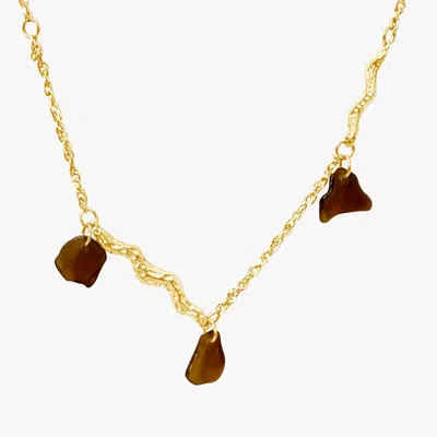 Glasstyk Women's Brown Kokosbølge Anklet