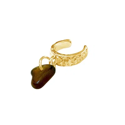 Glasstyk Women's Brown Kokosskær Ear Cuff