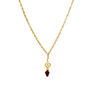 Glasstyk Women's Brown Kokosspiral Necklace Gold