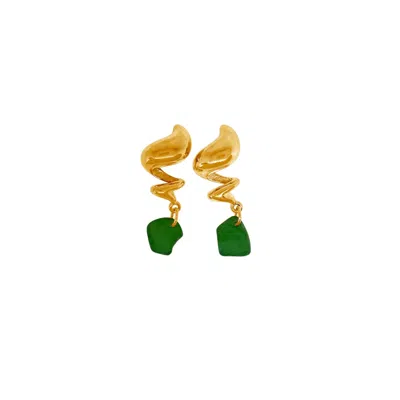 Glasstyk Women's Freshwater Swirls Green Gold
