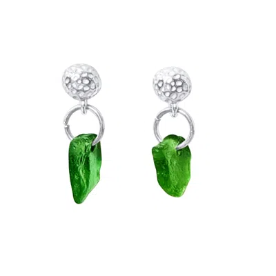 Glasstyk Women's Green Palmedråbe Earrings