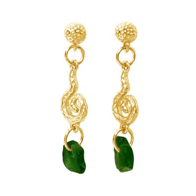 Glasstyk Women's Green Palmespiral Earrings