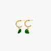 Glasstyk Women's Green Sea Glass Signature Hoops In Gold In Green