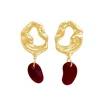 Glasstyk Women's Nazare Earrings Gold Red In Red