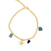 Glasstyk Women's Solstrejf Starfish Anklet Blue In Blue