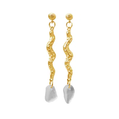 Glasstyk Women's White Bølgeskum Earrings
