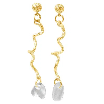 Glasstyk Women's White Bølgeskum Store Earrings