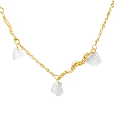 Glasstyk Women's White Skumbølge Anklet