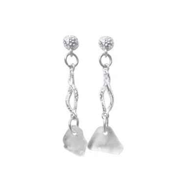 Glasstyk Women's White Skumswirl Earrings