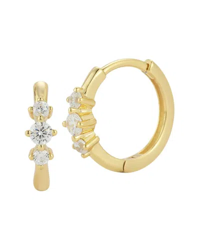 Glaze Jewelry 14k Gold Over Sterling Silver 3-stone Cz Huggies