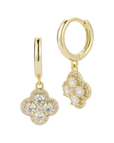 Glaze Jewelry 14k Gold Over Sterling Silver Cz Clover Charm Earr