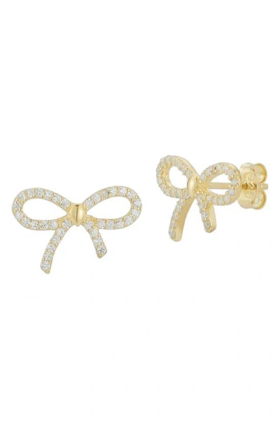 Glaze Jewelry 14k Gold Plate Cz Bow Stud Earrings