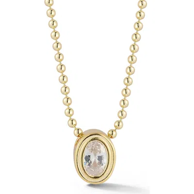 Glaze Jewelry 14k Gold Plate Oval Pendant Necklace