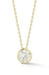 Glaze Jewelry 14k Gold Plate Round Solitaire Pendant Necklace In Gold