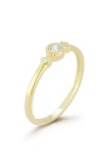 Glaze Jewelry 14k Gold Plated Silver 3-stone Ring In Gold