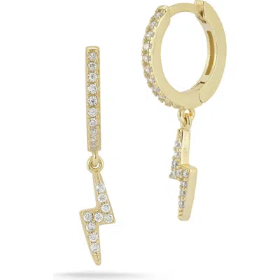 Glaze Jewelry 14k Gold Plated Silver Bolt Huggie Hoop Earrings
