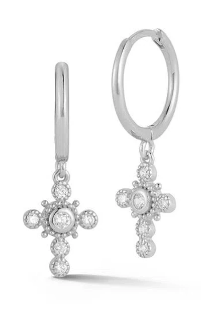 Glaze Jewelry 14k Gold Plated Silver Cross Huggie Hoop Earrings