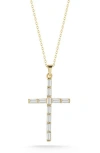 Glaze Jewelry 14k Gold Plated Silver Cross Pendant Necklace In Gold