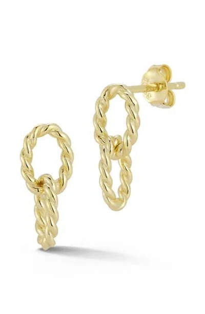 Glaze Jewelry 14k Gold Plated Silver Link Drop Earrings