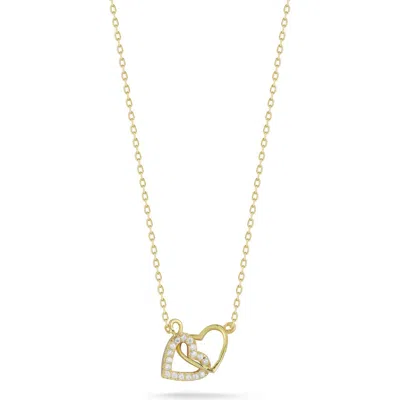 Glaze Jewelry 14k Gold Plated Silver Link Heart Necklace