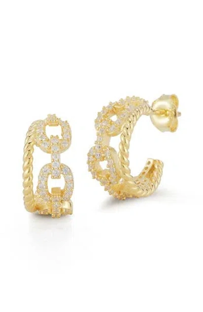 Glaze Jewelry 14k Gold Plated Silver Link Hoop Earrings
