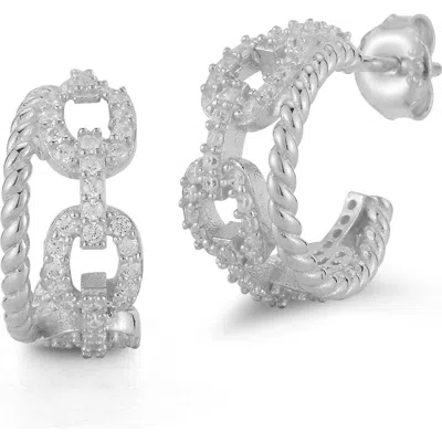 Glaze Jewelry 14k Gold Plated Silver Link Hoop Earrings In Metallic