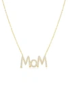 Glaze Jewelry 14k Gold Plated Sterling Silver Cubic Zirconia Mom Pendant Necklace In Gold