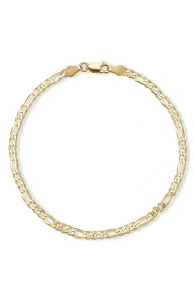 Glaze Jewelry 14k Gold Plated Sterling Silver Figaro Chain Bracelet