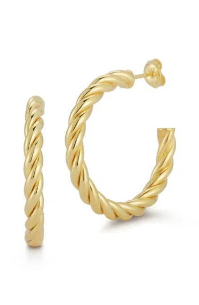 Glaze Jewelry 14k Gold Plated Sterling Silver Twisted Hoop Earrings