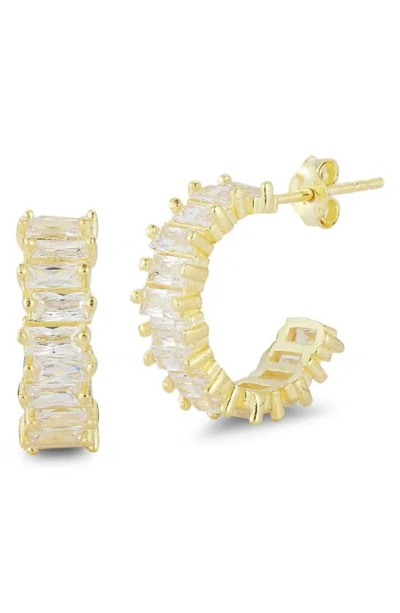 Glaze Jewelry 14k Gold Vermeil Cz Hoop Earrings