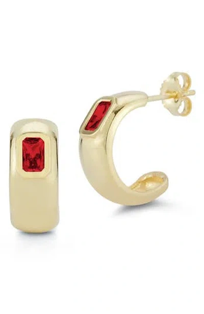 Glaze Jewelry 14k Gold Vermeil Cz Hoop Earrings