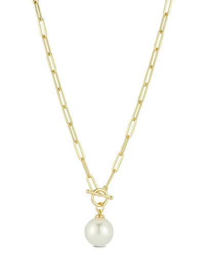 Glaze Jewelry 14k Over Silver 11.5mm Pearl Toggle Necklace In Gold