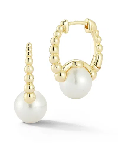 Glaze Jewelry 14k Over Silver 8.5mm Pearl Earrings In Gold