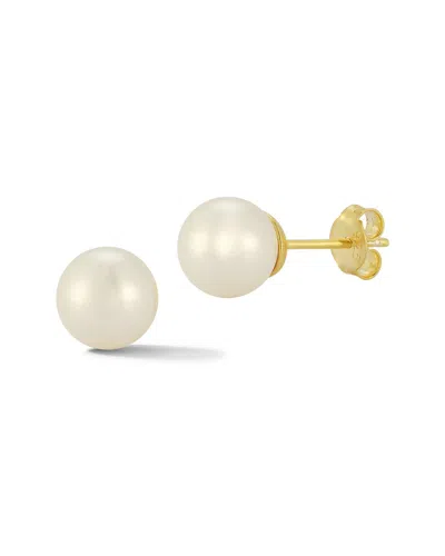 Glaze Jewelry 14k Over Silver Diamond 8mm Pearl Studs